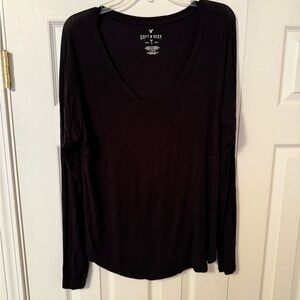 American Eagle Outfitters Black Long Sleeve Top